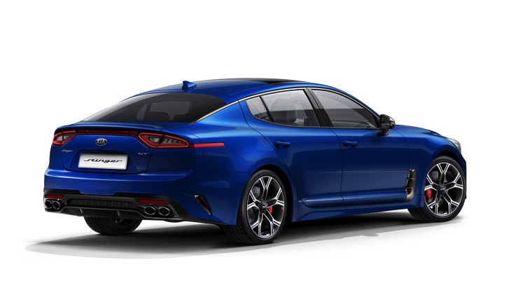 Kia Stinger Gt My18 Body Color 3 4 Rear Micro Blue M6b